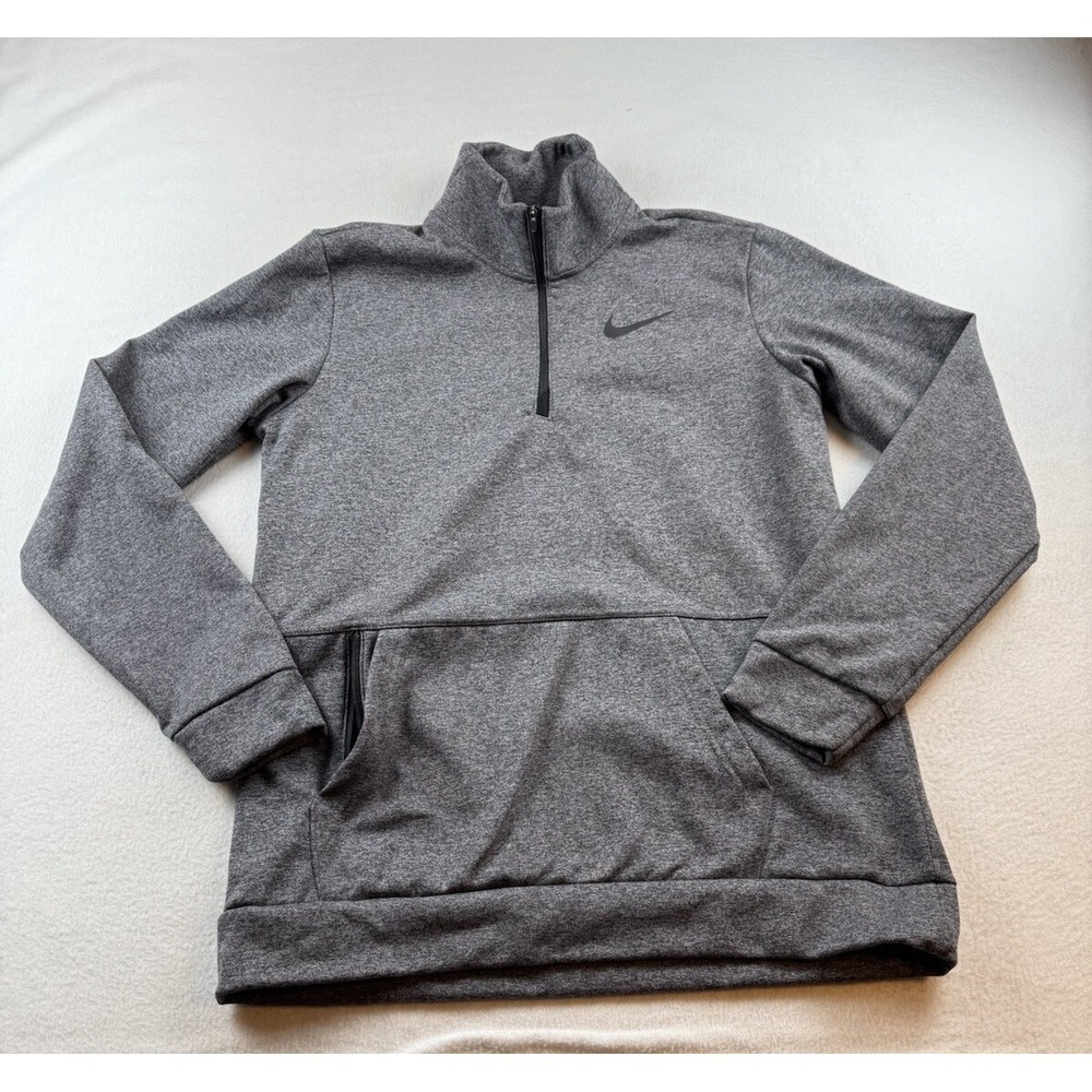 Nike Dri Fit Heather Grey 1/4 Zip Pullover Men's Size M